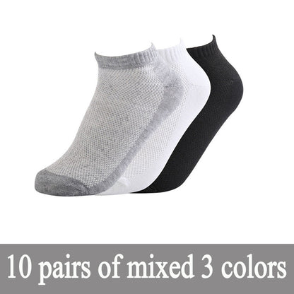 20Pcs=10Pair Solid Mesh Men's Socks Invisible Ankle Socks Men Summer Breathable Thin Boat Socks Size EUR 38-43 cheap price