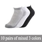 20Pcs=10Pair Solid Mesh Men's Socks Invisible Ankle Socks Men Summer Breathable Thin Boat Socks Size EUR 38-43 cheap price