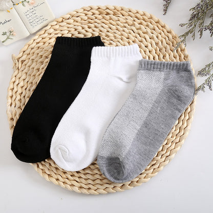 20Pcs=10Pair Solid Mesh Men's Socks Invisible Ankle Socks Men Summer Breathable Thin Boat Socks Size EUR 38-43 cheap price