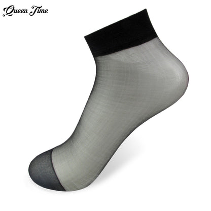 20Pieces 10 Pairs Summer bamboo female Short Socks Women's socks Thin Crystal Transparent Silk Socks  Girl Ankle Sox