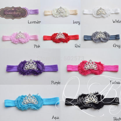 20pcs/lot Baby Crown  Headband   Shabby Flower Headband  Flowergirl Photo Prop