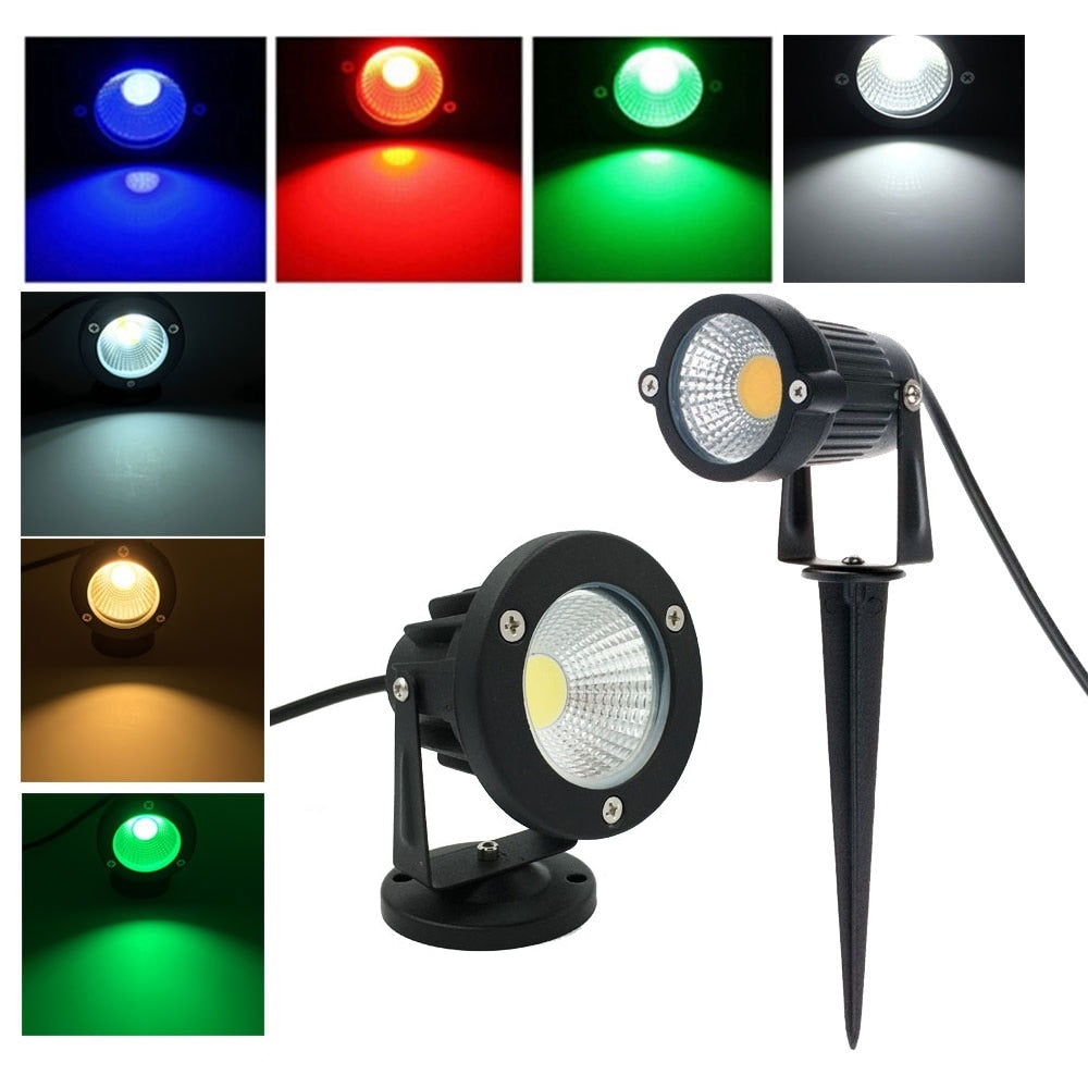 220V 110V Outdoor Lighting LED Lawn Lamp Landscape Lights Waterproof 3W 5W 7W 9W IP65 Spike COB Light For Garden Spot Bulbs