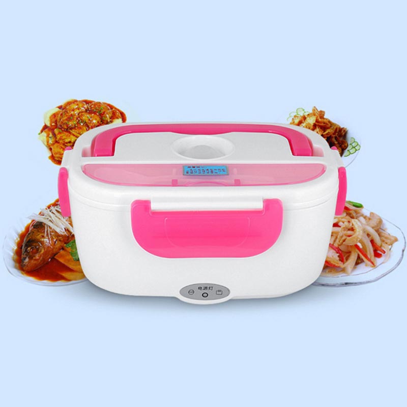 220V mini electric car insulation lunch box hot rice cooker multi-function European standard plug plastic box sealed tableware