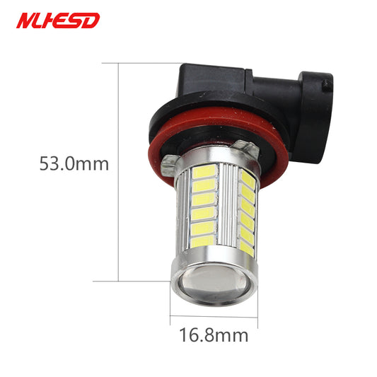 2Pcs LED Car Headlamp Fog Lamp H8 H11 5630 33SMD Automobile Daytime Running Light Auto Light-emitting Diode DRL Bulb Accessories