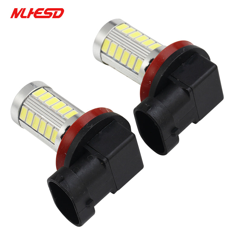 2Pcs LED Car Headlamp Fog Lamp H8 H11 5630 33SMD Automobile Daytime Running Light Auto Light-emitting Diode DRL Bulb Accessories