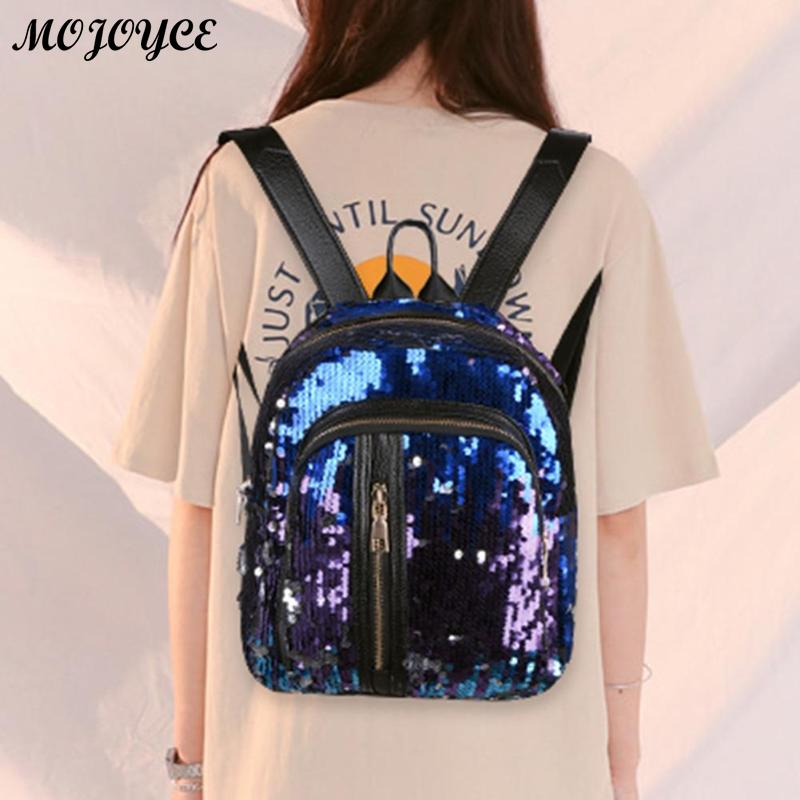 2pcs/1pc New Sequins Backpack New Teenage Girls Fashion Bling Rucksack Students School Bag with Pencil Case Clutch Mochilas