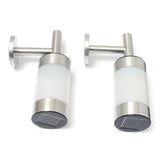 2pcs Stainless Steel Garden Solar White LED Lamps Wall-mounted Courtyard Decor Wall Light