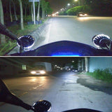 2pcs Universal LED Motorcycle Headlight Mirror Mount Driving Fog Spot Head Light Spotlight Assist Lamp Side Mirror Light Switch