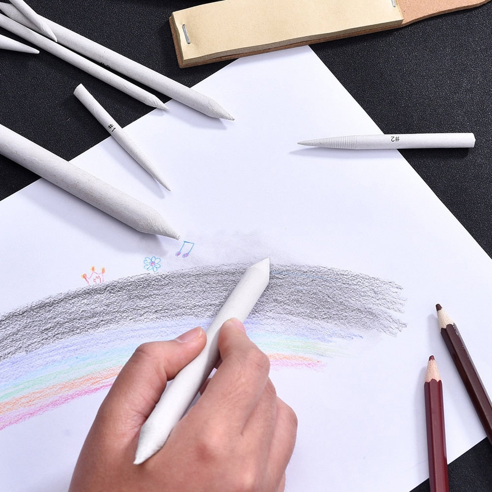 3/6Pcs Set Rubber Double Head Dedicated Sketch Paper Pen  Pastel Charcoal  Paper Sketch Drawing Art Painting Supplies White Pen