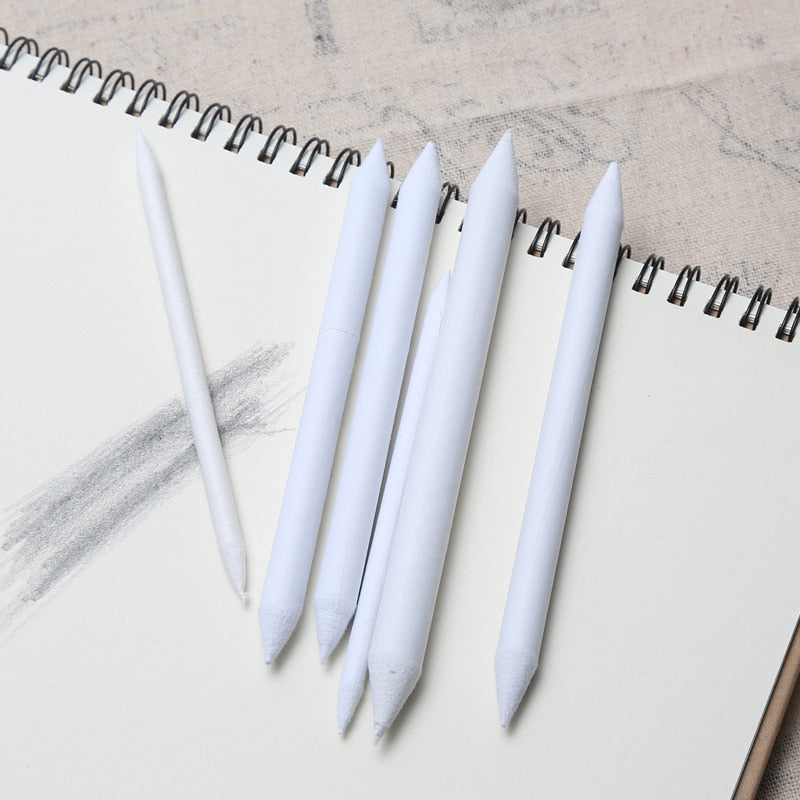 3/6Pcs Set Rubber Double Head Dedicated Sketch Paper Pen  Pastel Charcoal  Paper Sketch Drawing Art Painting Supplies White Pen