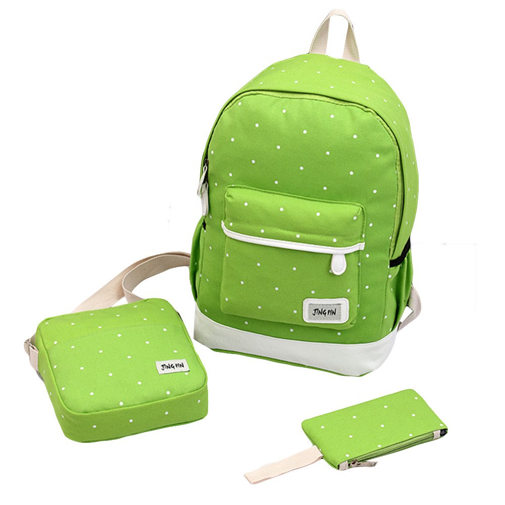 3 Sets canvas backpack women dot school bag for teenagers girls high quality female backpacks Preppy Style composite bags #Zer