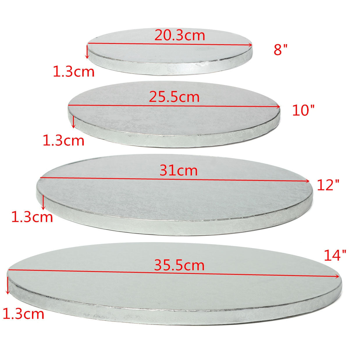 3 Sizes Round Cake Display Board Stand Holder Strong Base Wedding Birthday Party Events Home Bakery Cake Baking Tools Bakeware