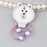 3PCS/card  Beads hair ties rubber band  hair gum Colorful hair clip  hair accessories for girl kid hairband G20