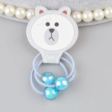 3PCS/card  Beads hair ties rubber band  hair gum Colorful hair clip  hair accessories for girl kid hairband G20