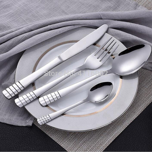 4Pcs/set Stainless Steel Plated Cutlery Dinner Set Tableware Silverware Dinner 150set