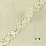 4YARD Apparel Sewing Fabric  DIY Ivory Cream Black Trim Cotton Crocheted Lace Fabric Ribbon Handmade Accessories Craft 11021