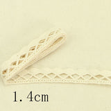 4YARD Apparel Sewing Fabric  DIY Ivory Cream Black Trim Cotton Crocheted Lace Fabric Ribbon Handmade Accessories Craft 11021