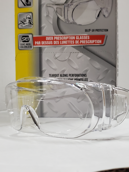 Visitor Specs Clear Over Prescription Glasses 99.9% UV Protection. (Sold Individually)