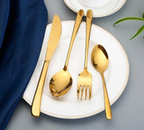 50sets 4pcs/set Fork Knife Spoon Rose Golden Cutlery Set Stainless Steel Golden Flatware Set SN1996