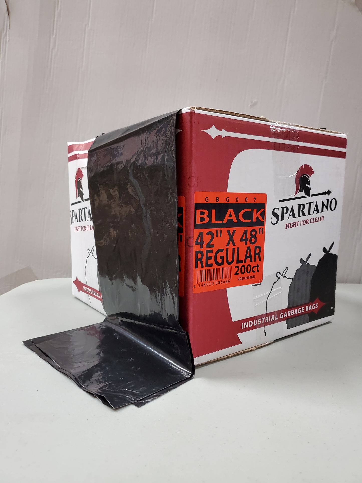 42 x 48 Black Regular Garbage Bags 200/cs. Brand Spartano