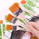 6 Styles Nylon Hair Painting Brush Oil Watercolor Water Powder Propylene  Differeent Size Paint Brushes School Art Supply