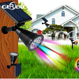 7 LED Spotlight Outdoor Solar Panel Power Adjustable Flood Lights Garden Yard Lawn Wall Lamp Waterproof 7 Colour in 1