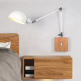 Adjustable wooden Wall Lamps Modern Foldable Wall Sconce White Bedside Lights For Bedroom Matel Reading Home Lighting