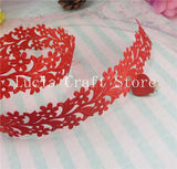 Approx 35mm Flower Ribbon Sewing Craft Lace Trim Embellishment DIY Garment &amp; Home Decoration 2 yards  040051045
