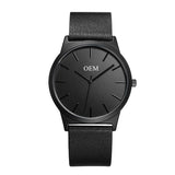 B-9000A China Supplier Low MOQ Design Your Logo Watch Leather Strap OEM Women Watch Custom Branding Men Engrace Name Watch