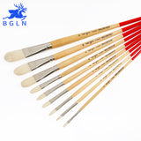 BGLN 1Piece Master Bristle Nail Round Oil Painting Brush Solid Wood Pole Artist Oil Acrylic Paint Brushes  Art Supplies 7110FR