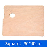 BGLN 1Piece Wood Oval Square Oil Painting Palette Professional Oil Paint Ellipse Drawing Palette Paleta School Art Supplies