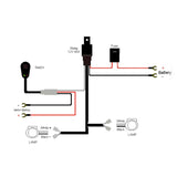 CARCHET HID Wiring Harness LED HID Work Driving Light Wiring Harness Kit Fog Spot Work Light 2.5m Length 12V 40A Switch Relay