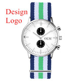 CL010 Low MOQ Nylon Multi-color Relogio Quartz OEM Watch Branded Watch Brand Name or Brand Logo Engraved Watch