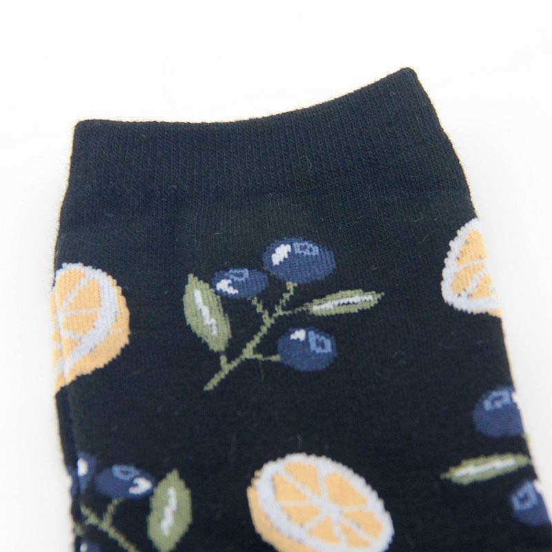 [COSPLACOOL]Korean Fresh Fruits Socks Lemon Avocado Pineapple Cherry Blueberry Orange Gardenias Banana Flamingos Plumerias