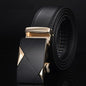 [DWTS]Belt Male Genuine Leather Strap Belts For Men Top Quality Automatic Buckle black Belts Cummerbunds cinturon hombre