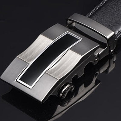 [DWTS]Belt Male Genuine Leather Strap Belts For Men Top Quality Automatic Buckle black Belts Cummerbunds cinturon hombre