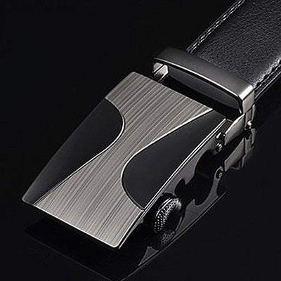 [DWTS]Belt Male Genuine Leather Strap Belts For Men Top Quality Automatic Buckle black Belts Cummerbunds cinturon hombre