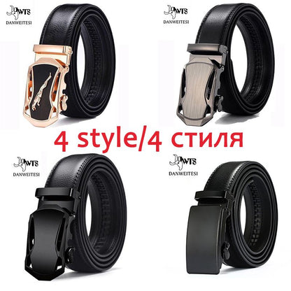 [DWTS]Genuine Leather Belts For Men Automatic Male Belts Cummerbunds Leather Belt Men dropshipping Black Belts 105cm-125cm