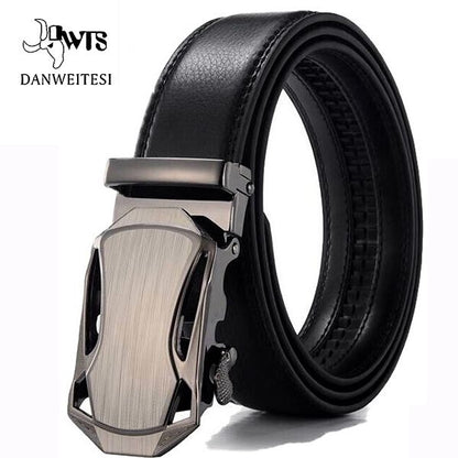 [DWTS]Genuine Leather Belts For Men Automatic Male Belts Cummerbunds Leather Belt Men dropshipping Black Belts 105cm-125cm