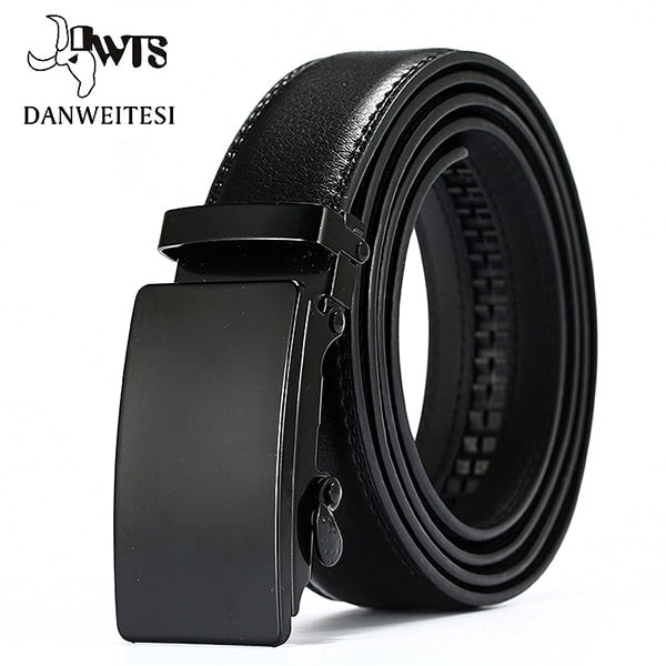 [DWTS]Genuine Leather Belts For Men Automatic Male Belts Cummerbunds Leather Belt Men dropshipping Black Belts 105cm-125cm