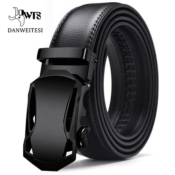 [DWTS]Genuine Leather Belts For Men Automatic Male Belts Cummerbunds Leather Belt Men dropshipping Black Belts 105cm-125cm