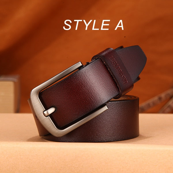 [DWTS]men's belt leather belt men male genuine leather strap luxury pin buckle fancy vintage jeans cintos masculinos