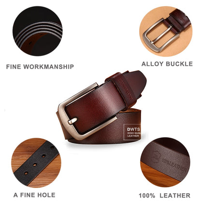 [DWTS]men's belt leather belt men male genuine leather strap luxury pin buckle fancy vintage jeans cintos masculinos