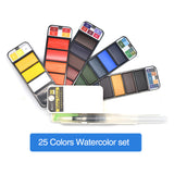 Dainayw18/25/33/42Colors Solid Water Color Paint Set With Water Brush Pen Portable Watercolor Pigment For Drawing Art Supplies