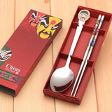 Dinnerware Set Cutlery Stainless Steel 2 Color Chinese Tableware Gift F20173622