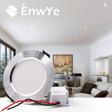 EnwYe LED Downlight Ceiling silvery IC LED driver 9W 12W 15W Warm white/cold white led light AC 110V 220V