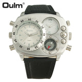 Erkek Kol Saati Brand Name Oulm Men Watches Leather Strap Quartz-Watch Fashion Clock Militar Sports Mens Watches Montre Homme
