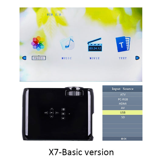 Everycom X7 Mini USB projector android led beamer full hd video portable home cinema Pocket TV kodi theater videoprojecteur 3D