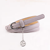 Female Straps Leather Belt Waistband Cummerbund For Apparel Accessories Candy Color Metal Buckle Thin Casual Belt For Women
