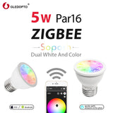 GLEDOPTO SOPOSH 5W PAR16 E27 BULB ZIgbee zll rgb+cct  rgbw rgb Spotlight work with amazon ECHO dual white 2700-6500K LED APP con